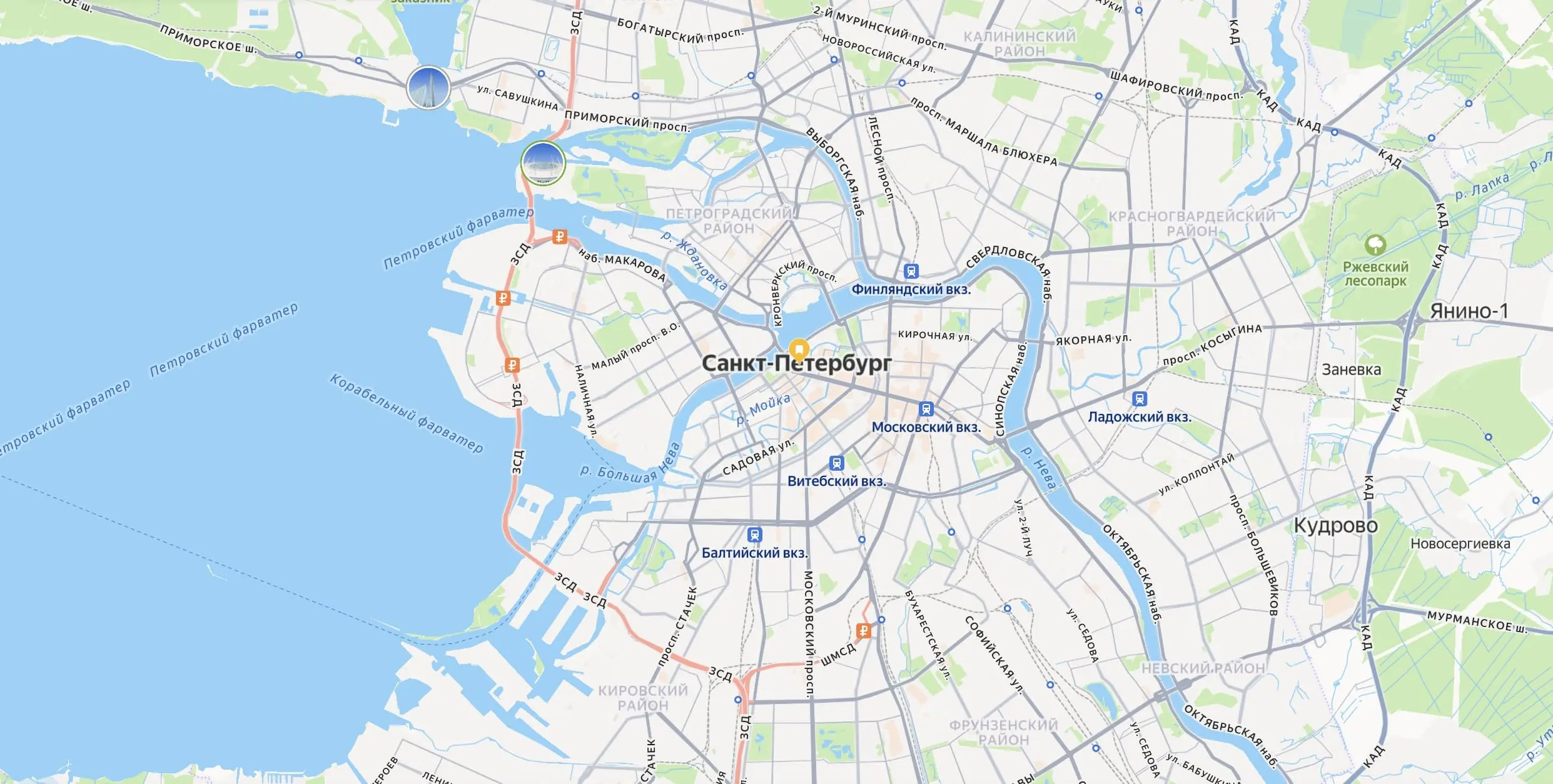 Карта Санкт-Петербурга